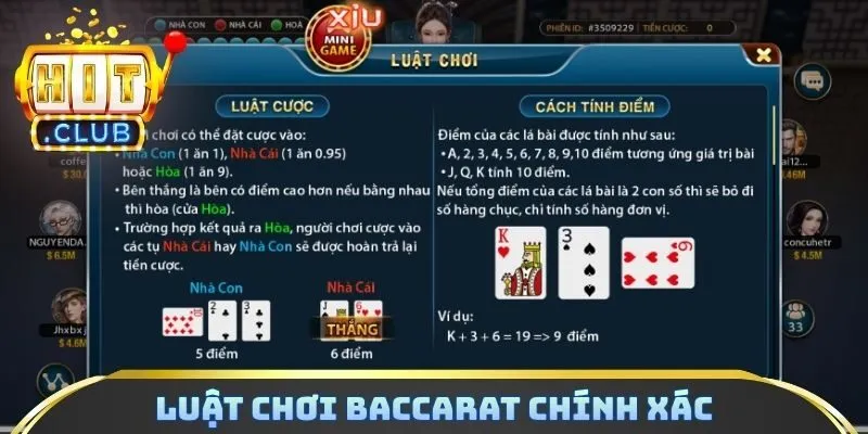 Luật chơi Baccarat chính xác