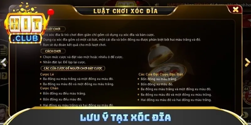 Lưu ý tại xóc đĩa