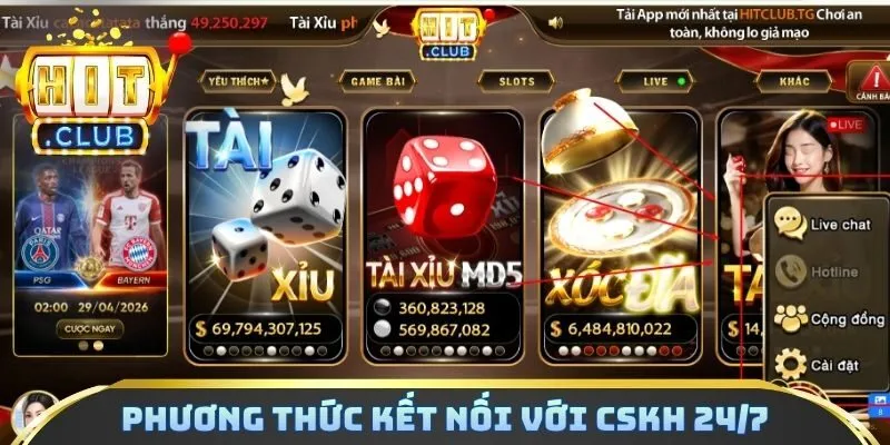 Phương thức kết nối với CSKH 24/7