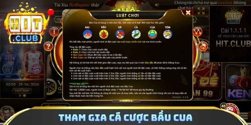 Tham gia cá cược bầu cua